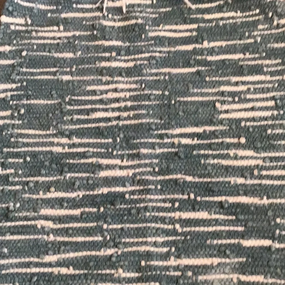 Handwoven Green & White Rug